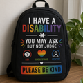 Disability awareness backpack